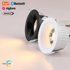 Recessed Round LED COB Ceiling Spot Light 5 CCT Switchable/ Tuya BLE/ Zigbee/ DALI Fixtures Lighting Indoor Smart Lamp Lighting