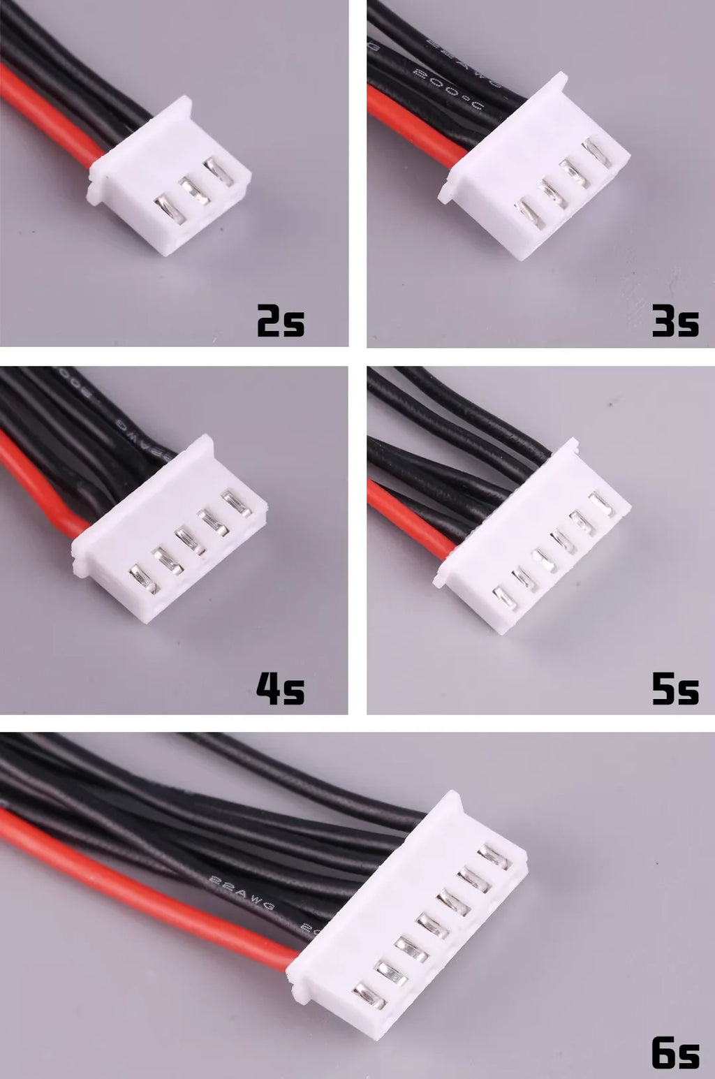 10pcs Lipo Battery Balance Charger Single Head Silicon 22AWG Cable 1S-8S  IMAX B6 Connector Plug 10-50cm Wire