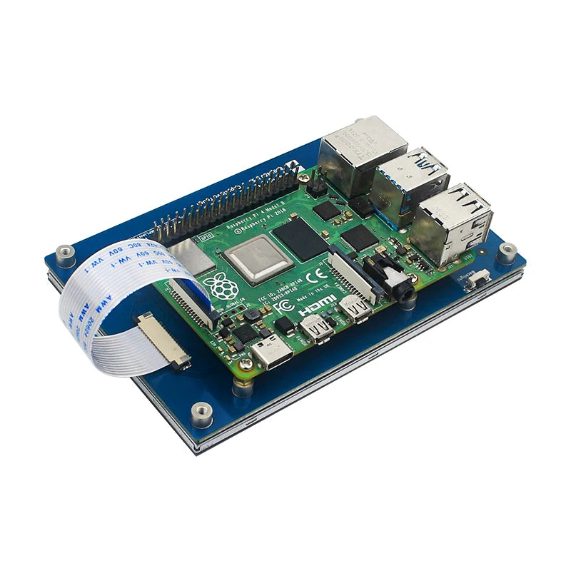 Raspberry Pi 5 Inch DSI LCD Capacitive Touch Screen 800x480 MiPi Display for RPi 5 4B 3B+ 3B Monitor  with Holder