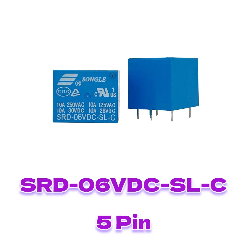 5 Pieces Power Relays SRD-03VDC 05VDC 06VDC 09VDC 12VDC 18VDC 24VDC 48VDC-SL-A SL-C T73 7A 10A 15A 4Pin 5Pin for Electronics