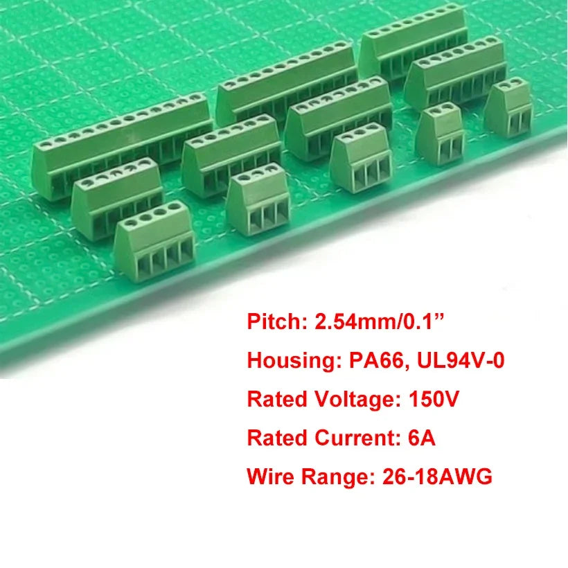 5/10pcs KF128 2.54mm 0.1" Pitch Mini PCB Screw Terminal Block Connector for Wires 2/3/4/5/6/7/8/9/10/12/16P Terminal