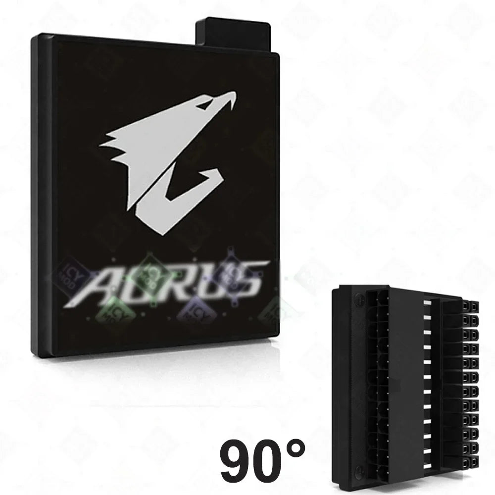 Motherboard 24PIN Custom Image Converter Lighting Power Supply 24P To 90/180 Degree MOBO Adapter Connector Steering Head MOD