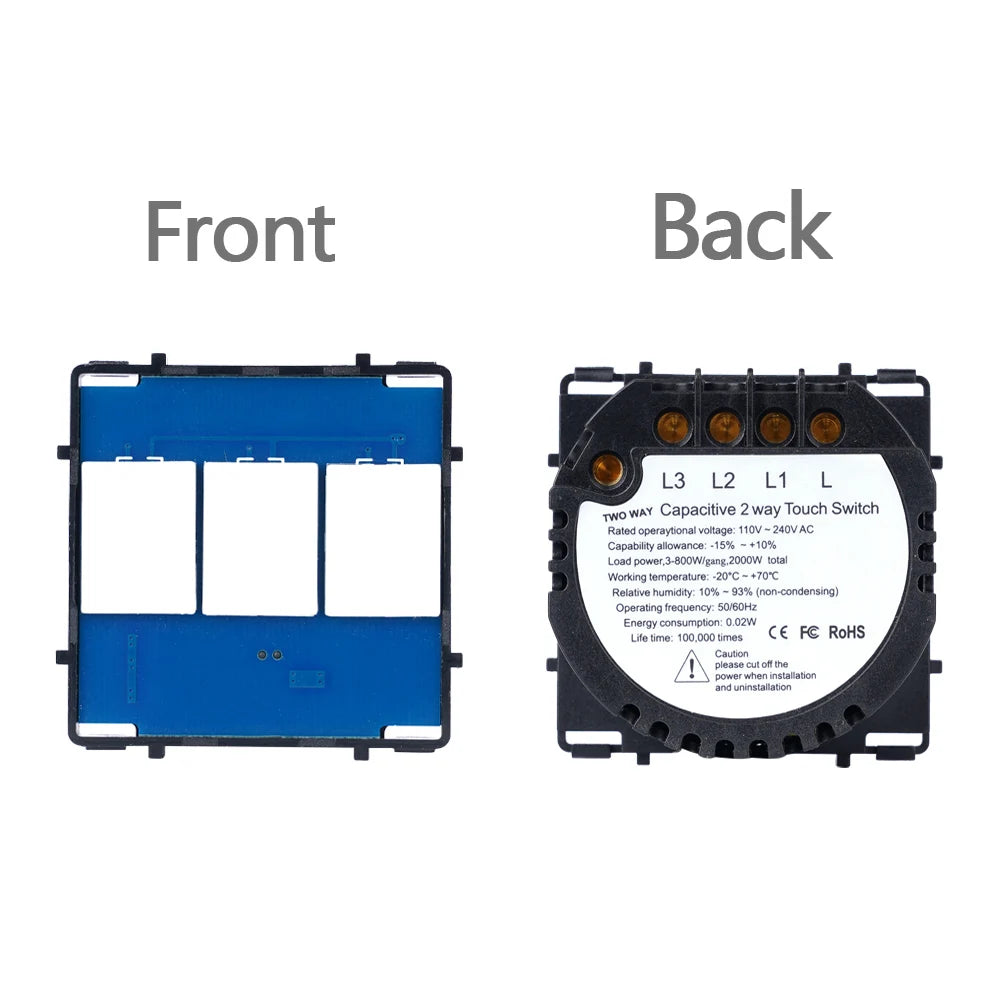 TAWOIA 1/2/3Gang Wall Touch Switch 1/2/3Way Function Base Stair Switches Spare Parts Sensor 157Glass Panel DIY Free Combination