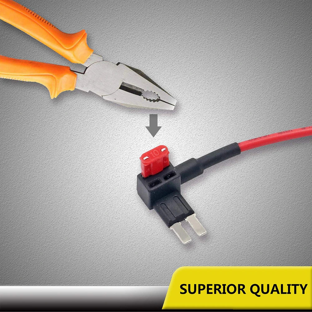 FT4-10 10 Pack 12V Car Add-a-Circuit Fuse Tap Adapter ACZ Blade Fuse/Micro 2 Fuse with 10pcs 10A and 20A Fuses