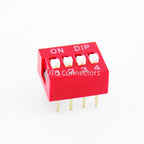 10pcs/lot DIP Switch Slide Type Red 2.54mm Pitch 2 Row DIP Toggle switches Dial switch 1p 2p 3p 4p 5p 6p 8p 7p 10p 12p