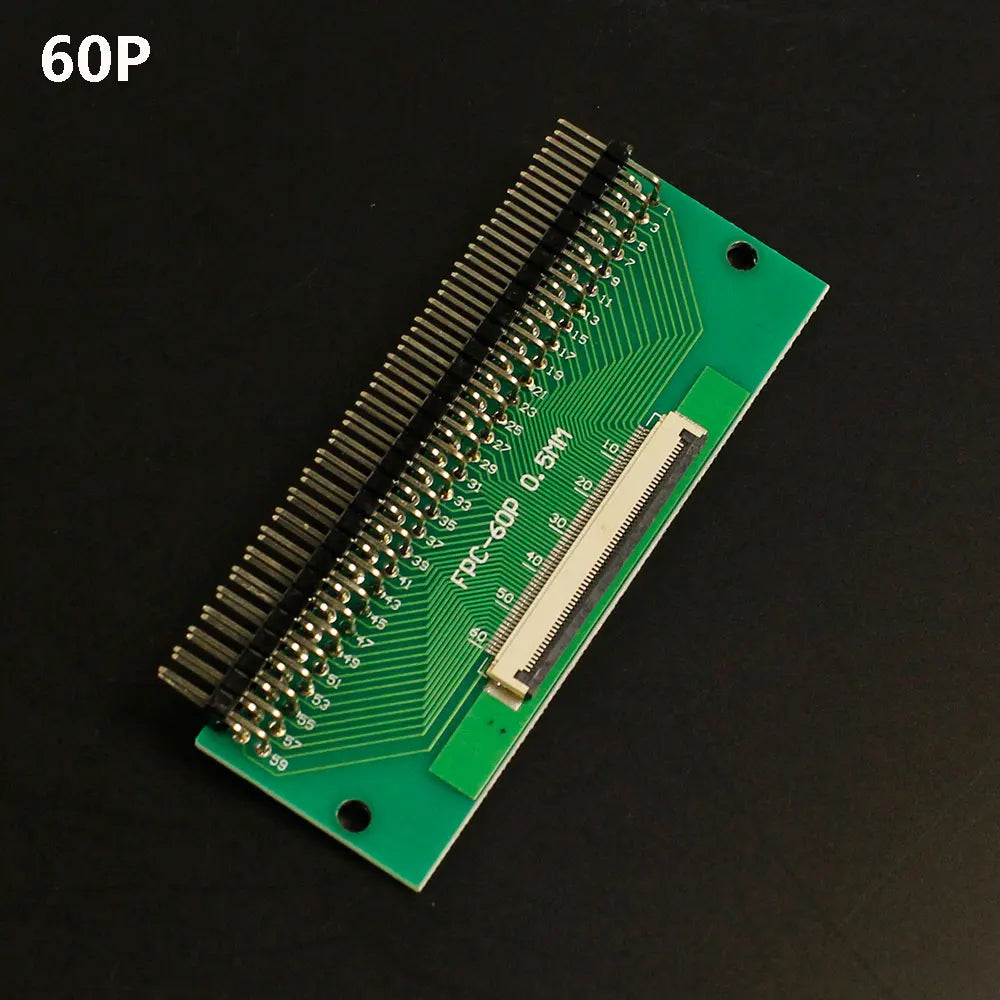 1pcs 4P-- 80P 0.5mm Pitch Connector SMT Adapter to 2.54mm 1.00 Inch Hole FPC FFC Cable Welded Board + Double Row Straight Pin