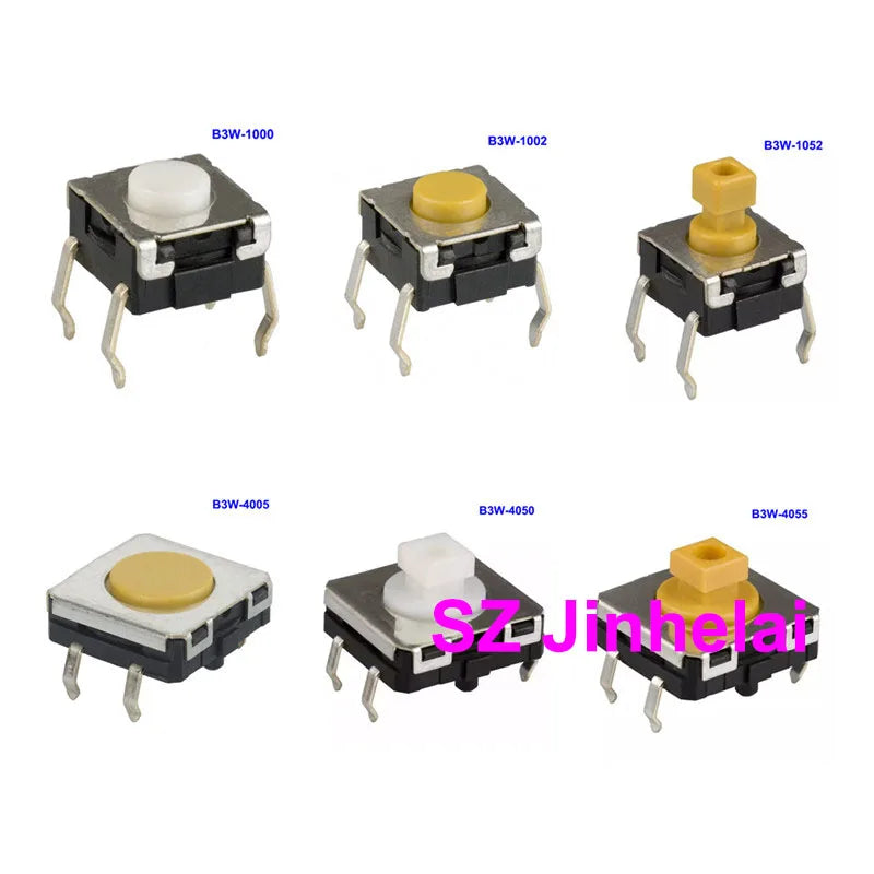 100pcs New Original Omron Waterproof Tactile Switch B3W-1000 1002 1050 1052 4000 4005 4050 4055