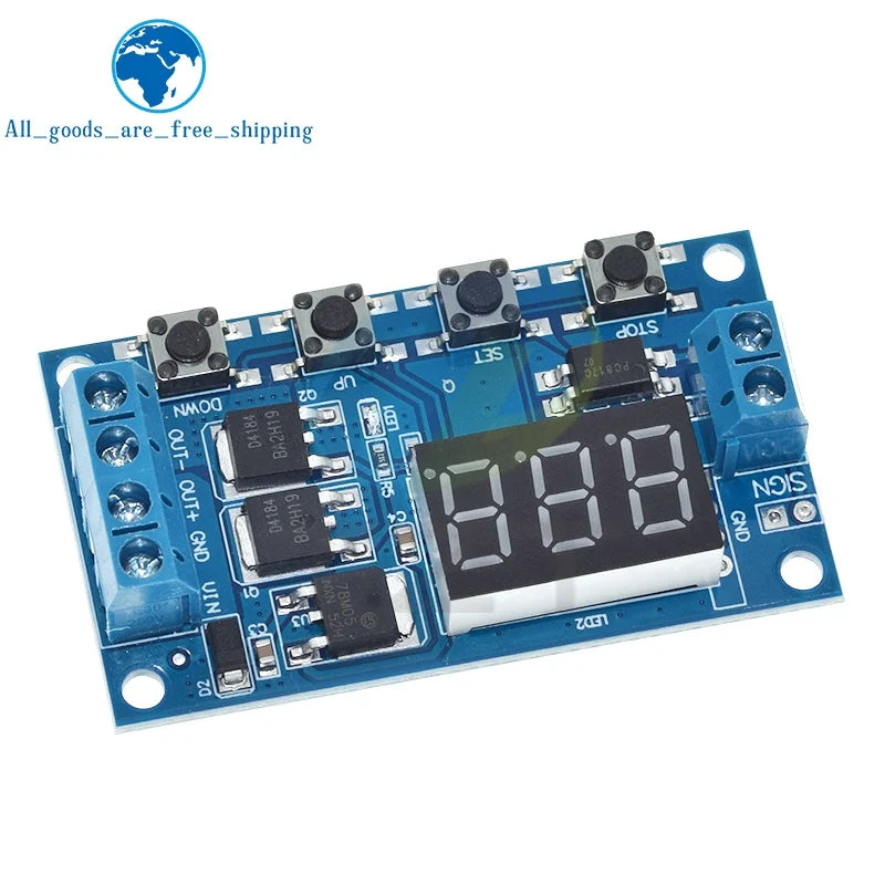 1/3PCS DC 12V 24V Dual MOS LED Digital Time Delay Relay Trigger Cycle Timer Delay Switch Circuit Board Timing Control Module DIY