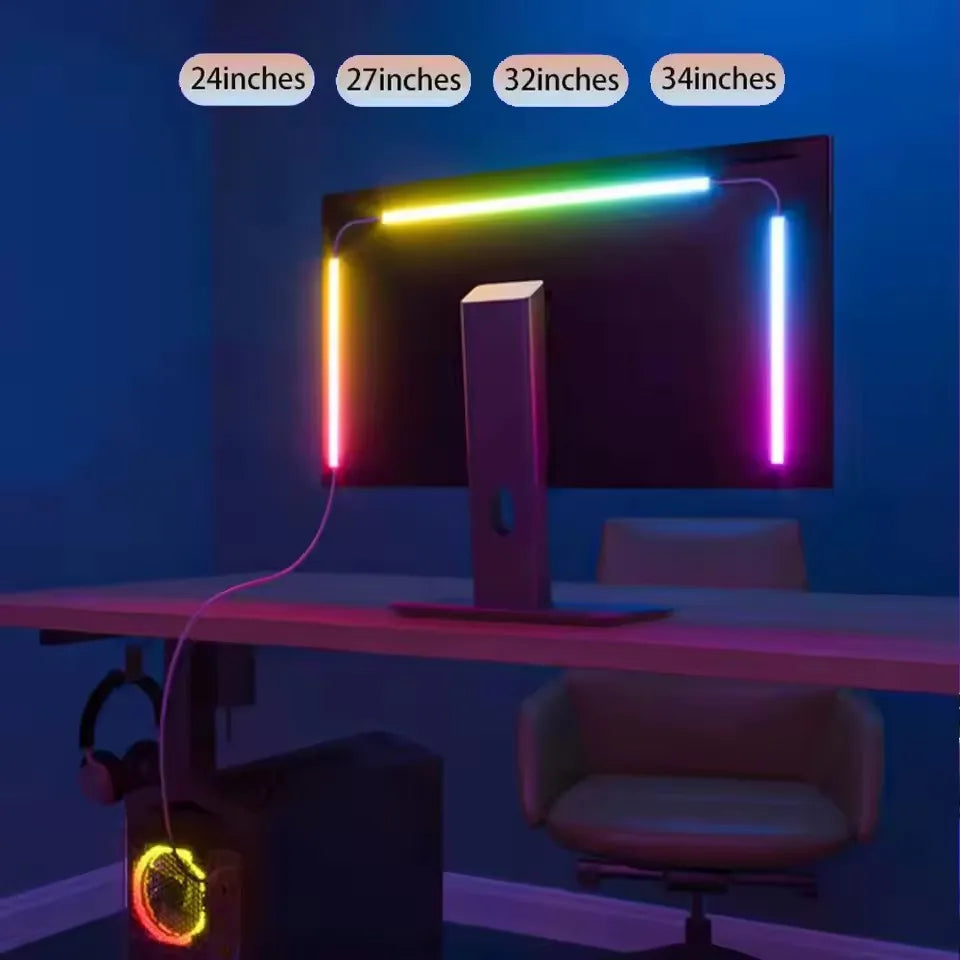 PC Backlight 24 27 32 34 Inch Monitor Screen LED Backlight Music Sync LED Strip Lights Game Room Computer Atmosphere Lights