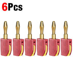 Portable 32A 4mm Banana Plug Solderless Quick Connect High Current Gold-Plated Banana Connectors Audio Copper Speakers Amplifier