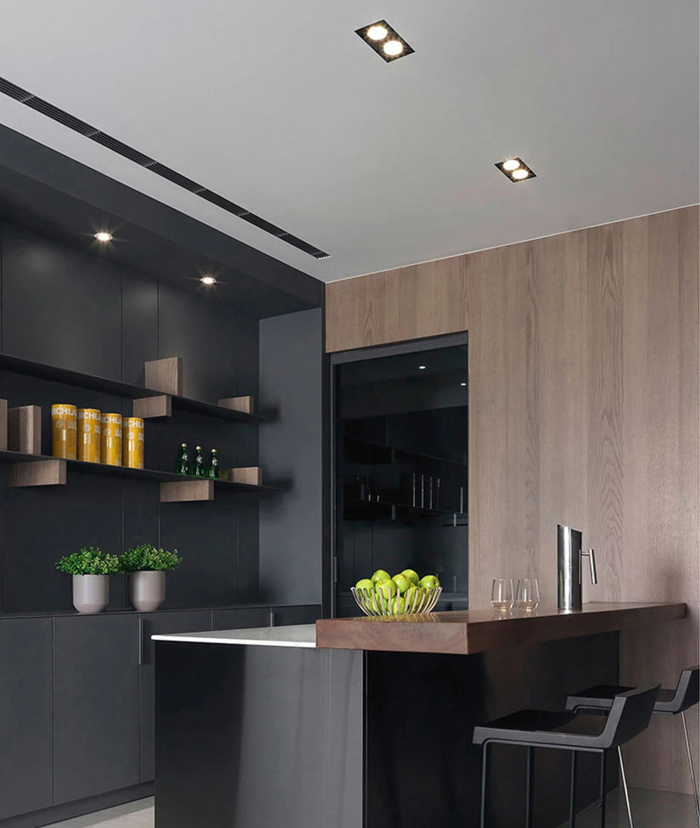 Square Embedded Downlight Dimmable Ceiling Tuya Bluetooth/Zigbee Matter Smart Lamp Lighting AC85V-260V Indoor Lighting