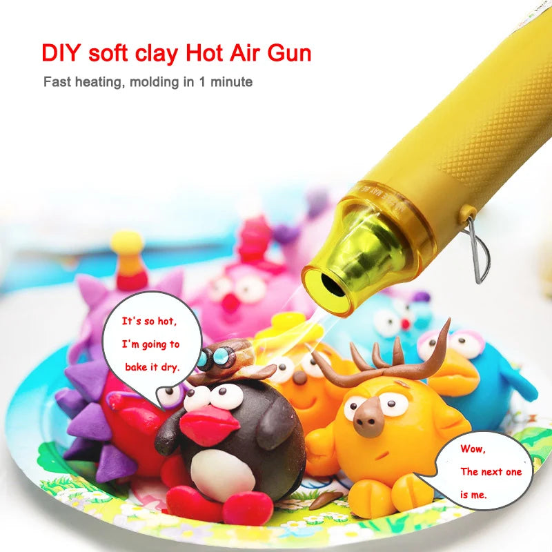 220V Hot Air Gun DIY Embossing Drying Paint Plastic Welding Tool 300W Soft Ceramic Raised Powder Relief Powder Hand Tool
