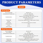 60m/s Weather Station Outdoor 3 Cup Anemometer Sensor Polycarbon Fiber Wind Speed Wind Direction Sensor Output RS485 4-20MA 0-5V