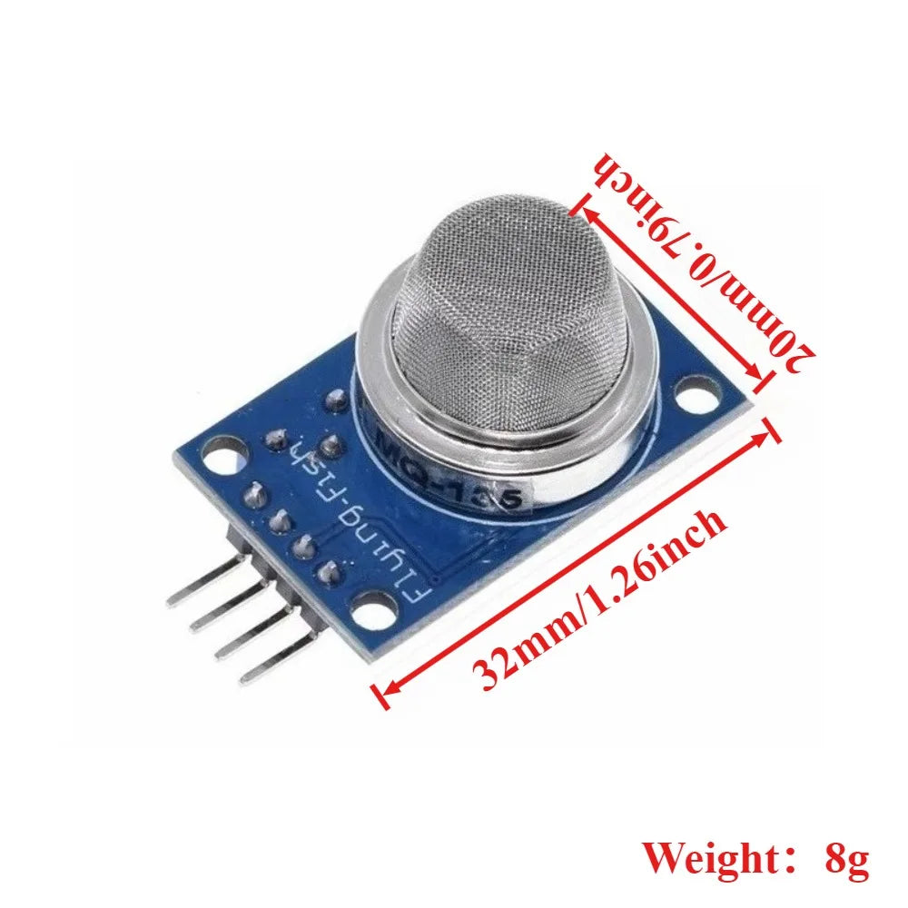 MQ135 Air Quality Gas Sensor Module Harmful Alcohol Benzene Detect for Arduino ESP32 Smart Home Industrial Safety Monitor Alarm