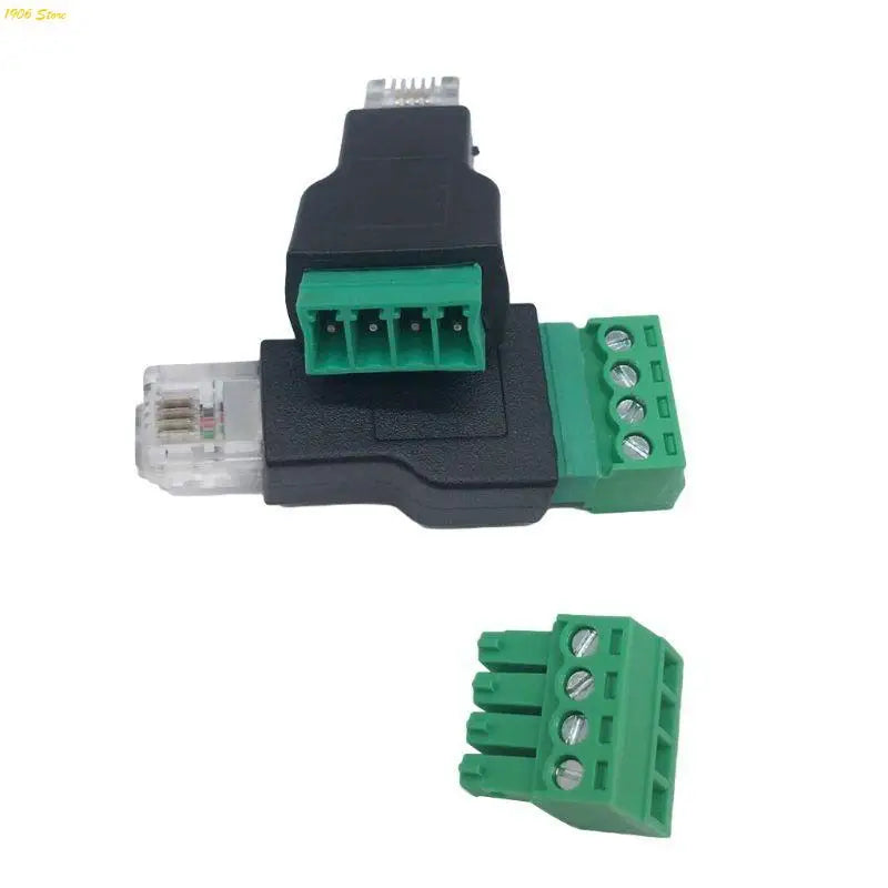 U1JB RJ11 to Screw Terminal Adapter 4P 4C Male to 4 Pin Screw Terminal Connector