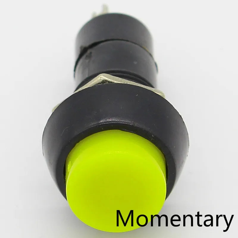 6pcs 12mm Momentary Button SPST ON/Off AC 250V/1.5A 125V/3A, Versatile Lock Free mini Round Button