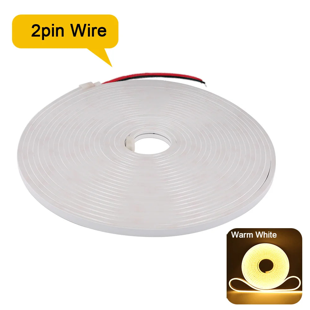 DC 12V 24V LED Neon Strip Light Neon Sign Waterproof Silicone Rope Lights Flexible Lamp Home Decoration with 2pin Wire 9 Colors