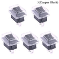 5Pcs Black Push Button Mini Switch 2Pin Snap-in On/Off Rocker Switch With Waterproof Cover