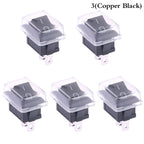 5Pcs Black Push Button Mini Switch 2Pin Snap-in On/Off Rocker Switch With Waterproof Cover
