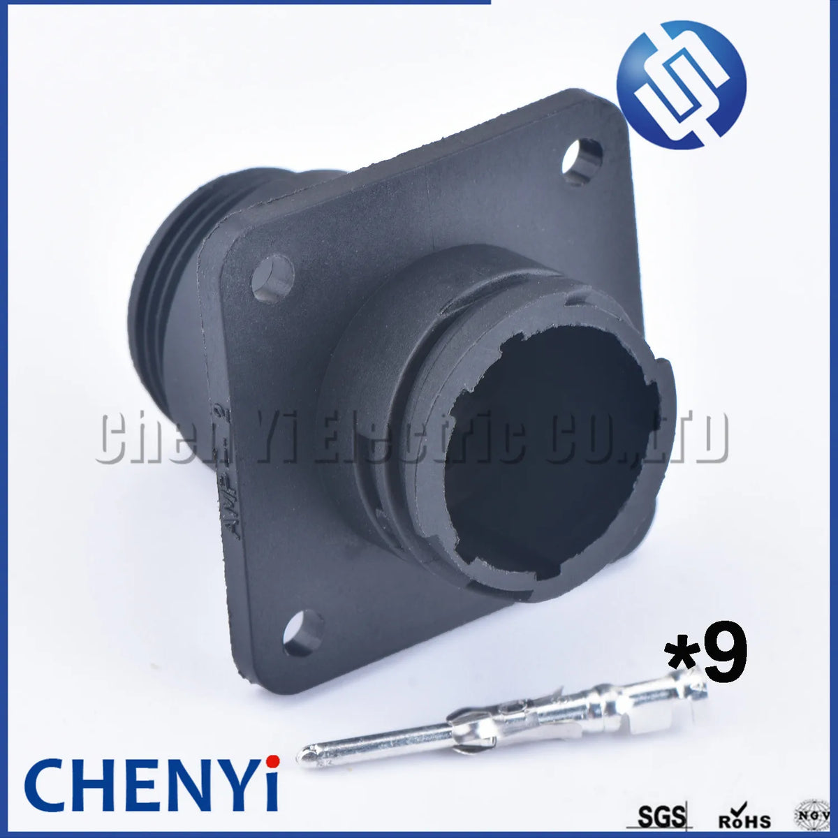 9 Pin Male Female Aviation Wiring Black Circular Connector Plug  with Pins 182663-1 182645-1 182922-1 183079-1