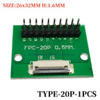1PCS FFC/FPC Conversion Board 0.5mm Connector to 2.54MM Double Row Bent Pins 4/10/14/15/16/22/26/30/32/36/42/45/60/64/68/80/96P