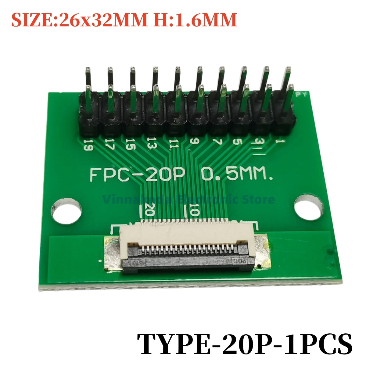 1PCS FFC/FPC Conversion Board 0.5mm Connector to 2.54MM Double Row Bent Pins 4/10/14/15/16/22/26/30/32/36/42/45/60/64/68/80/96P