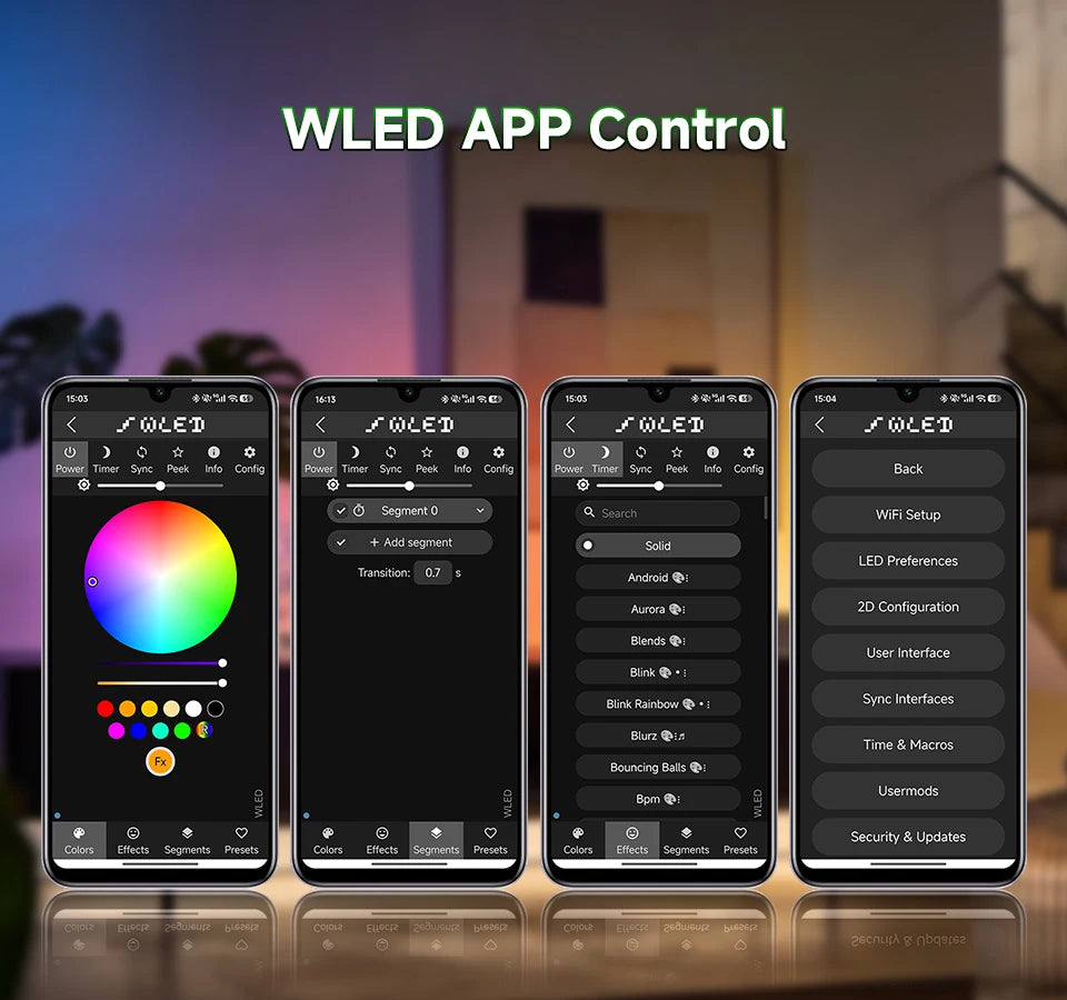 SP805E ESP32 WLED Controller WiFi Music LED Controller for Addressable WS2811 WS2812 WS2814 WS2815 SK6812 PWM CCT RGB Cob Strips