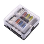 6/12 Way Blade Fuse 12-24V Car Boat Fuse Box Holder with Plastic Cover for Power Panel Board Camper RV Accessorie