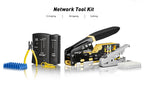 ZoeRax 8 in 1 RJ45 Crimp Tool Kit,Crimper tool,Cable Tester,Wire Cutter,Blades,50Pcs Cat 6 Connectors and Strain Relief Boots