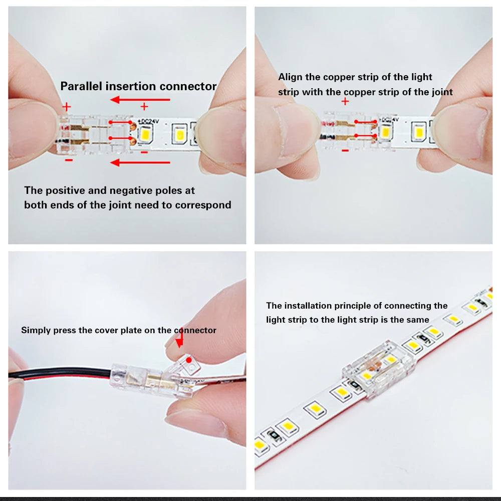 SMD Crystal Joint 2 3 4 5Pin LED Wire Connectors Solderless For 5mm 8mm 10mm Quick Terminal Block Strip Light Wire Connection