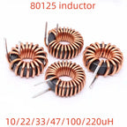 80125 Toroid Core Inductor 22/33/47/100uH Iron Silicon Aluminum Winding Magnetic Ring Coil