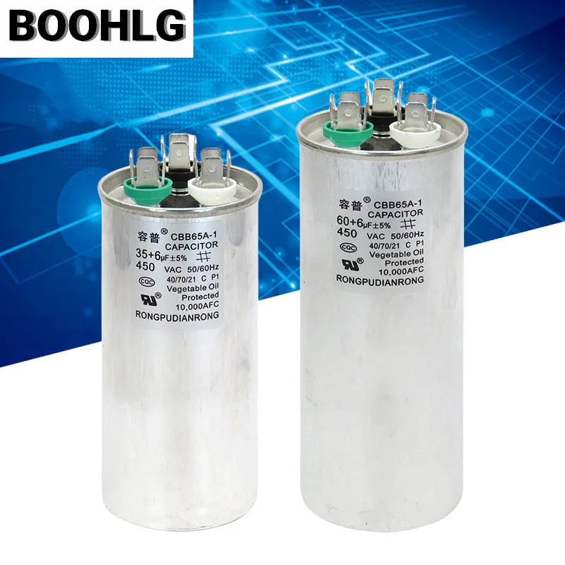 1.5P Air Conditioning Capacitor 25+1.5UF 25+2UF 30+3UF 35+2.5UF Air Conditioning Compressor Capacitor