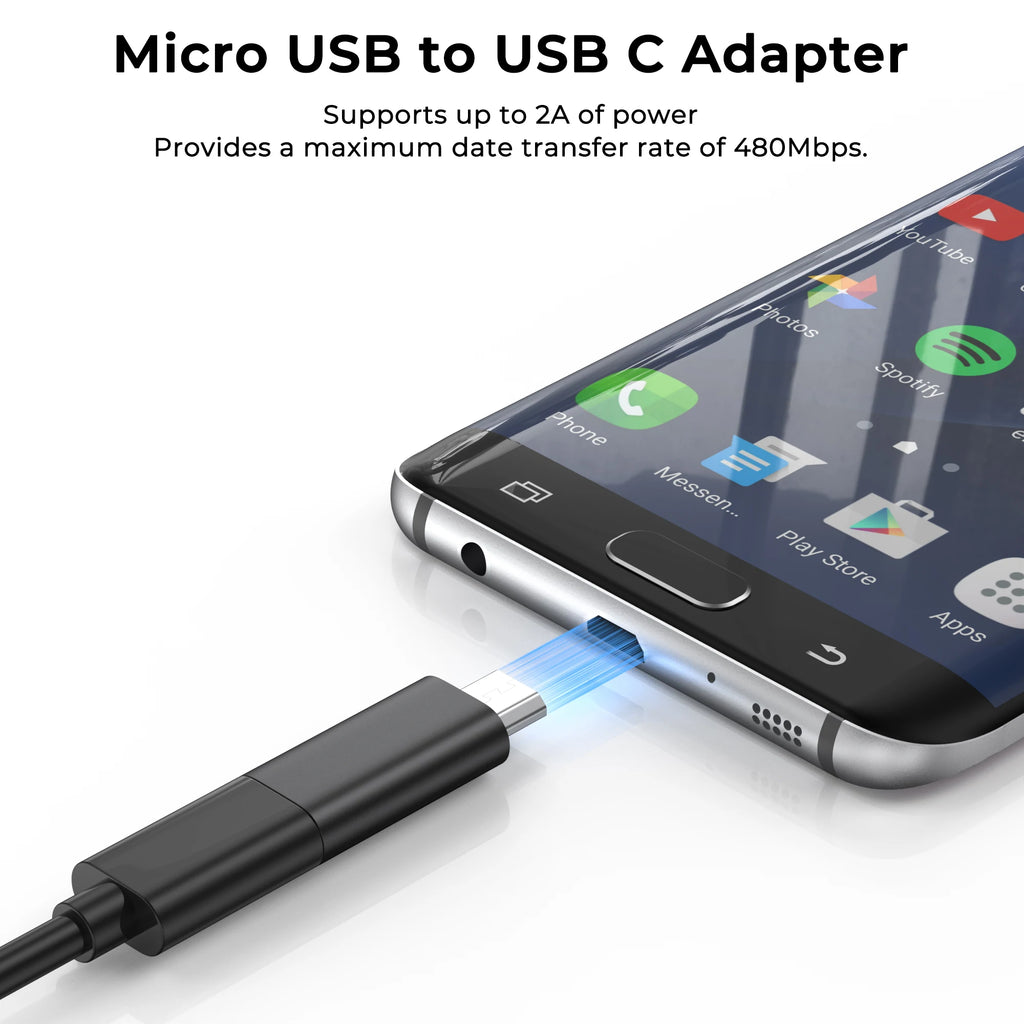 3Pcs/lot Micro USB Female To Type C Male Adapter Converters Micro-B To USB-C Connector Phone Charger Cable Adapter For Samsung