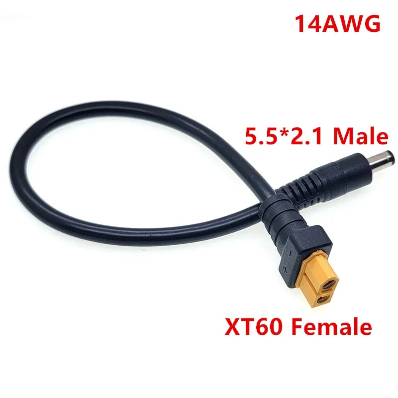 XT60 Plug Male Female to DC 5.5*2.1mm 5.5*2.5mm Connector Battery Adapter Cable 5521 5525 Wire for RC Battery Charge Connector