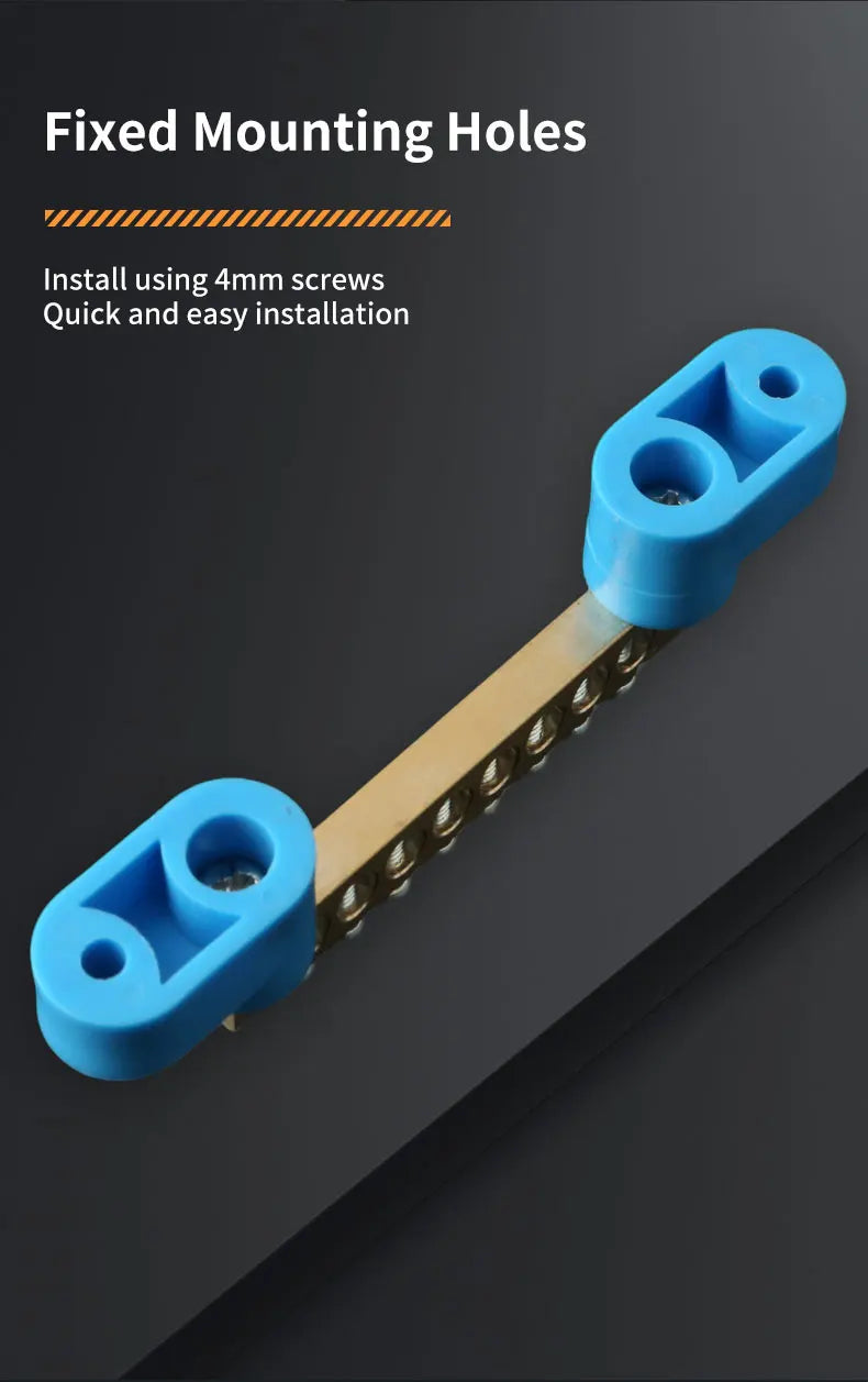 JINH High Bridge Type Grounding Busbar 6x9mm, 4/6/8/10/14/16 Poles, JHT6-0609, Terminal Strip for Distribution Box
