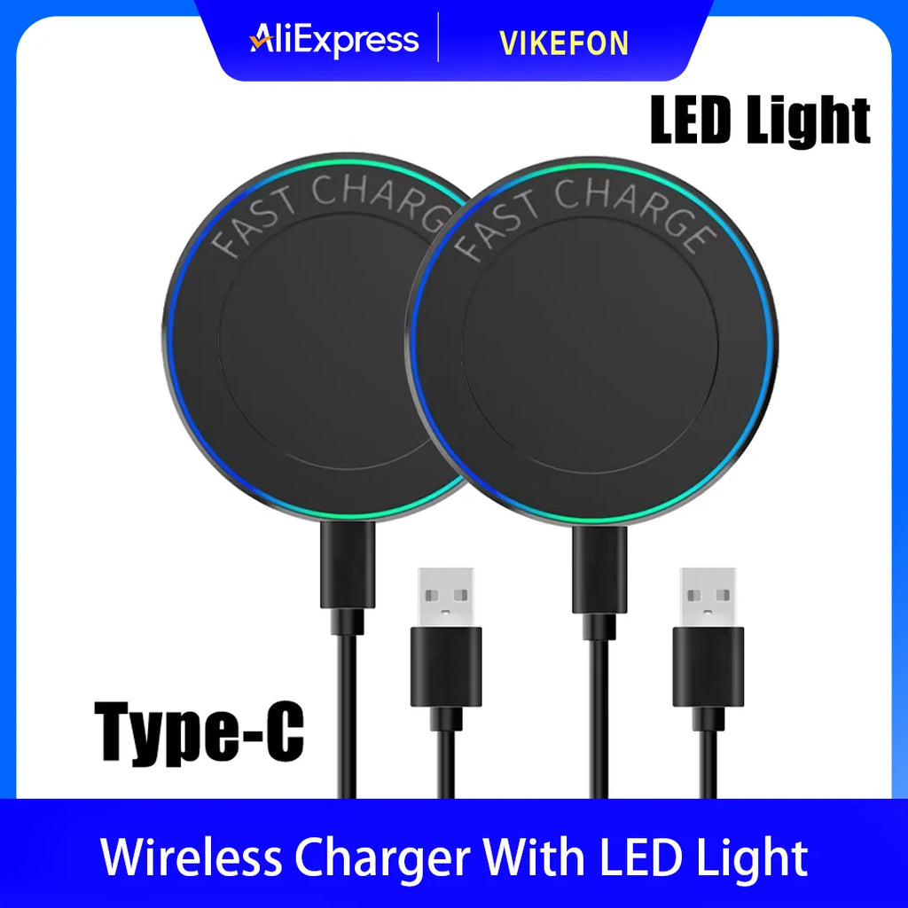Portable Mini Desktop Wireless Charger Stand Pad For iPhone 17 16 15 14 13 12 Pro Max Samsung S25 Xiaomi Fast Charging Station