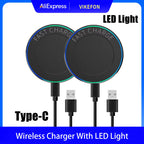 Portable Mini Desktop Wireless Charger Stand Pad For iPhone 17 16 15 14 13 12 Pro Max Samsung S25 Xiaomi Fast Charging Station
