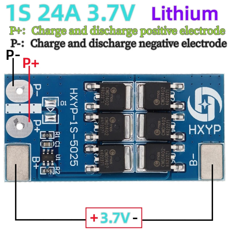 BMS 1S 12A 16A 24A 3.7V LiFePO4 Lithium Battery Protection Board 18650 4.2V Charging Voltage/Short Circuit/Overcharge Prevention