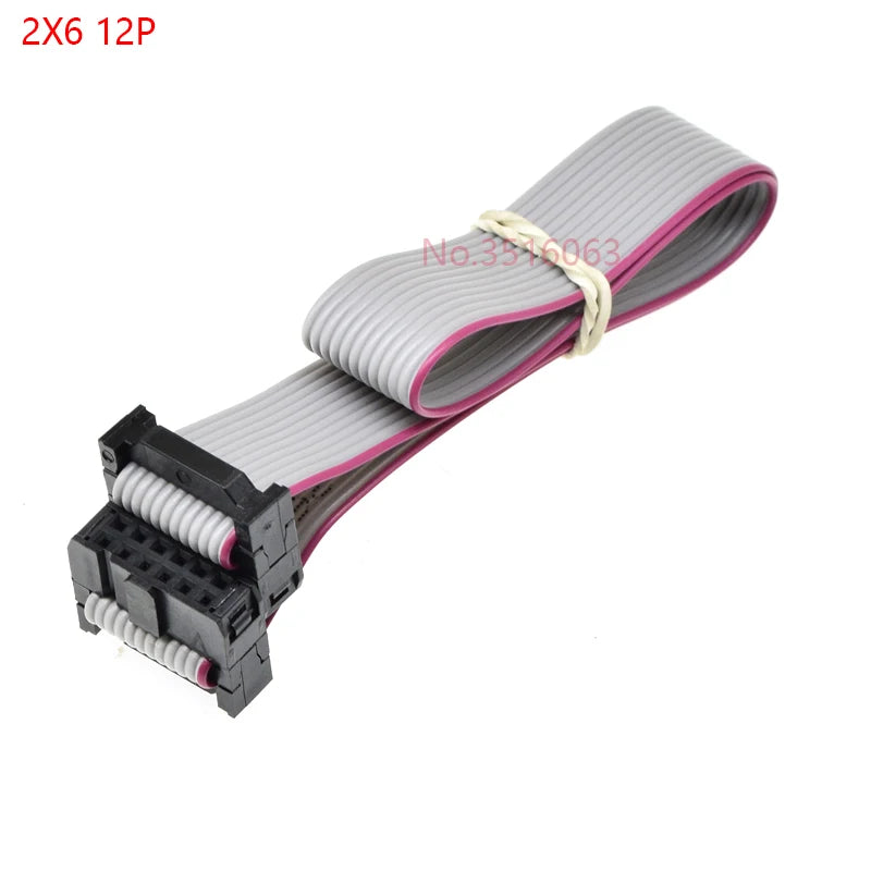 2pcs 2.54mm Pitch Fc-6/8/10/14/16/20/40/50 Pin 30cm Jtag Isp Download Cable Gray Flat Ribbon Data Cable For Dc3 Idc Box Header