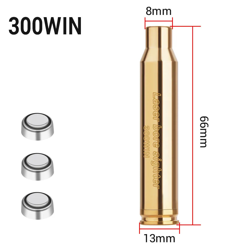 Laser Bore Sighter .22LR .177 .223Rem 9mm/.38spl 300WIN .30-06 8X57JS Barrel for Pistol Rifle Airsoft Cartridge Collimator