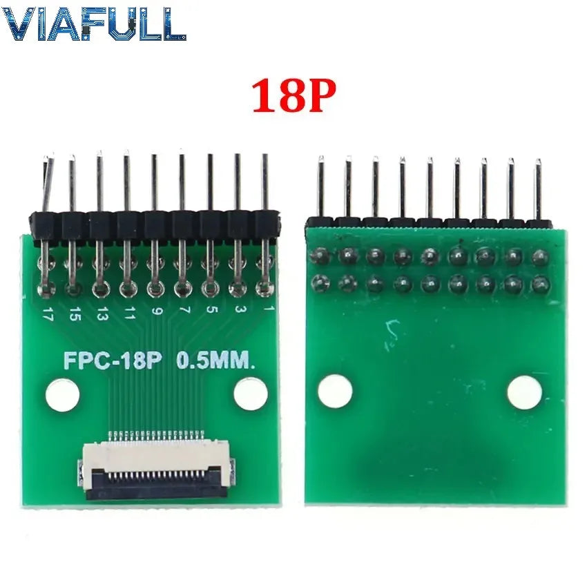 0.5mm FPC/FFC Breakout Board with Right Angle Male Pins, Pre-Soldered 2.54mm DIP Adapter for Flat Ribbon Cable, 4-80P