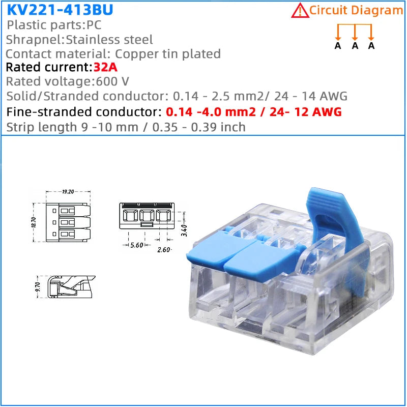 Mini Fast Wire Connector Terminal 25/50/100 PCS Set Compact Plug-in Home Wiring 0.08-4.0mm Universal Cabler for Electronics