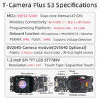 LILYGO T-Camera Plus S3 ESP32-S3 OV2640 development board 1.3 inch LCD microphone + MAX98357A + speaker kit ESP32-S3 camera