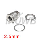 5PCS DC-099 Open Hole 11MM 5.5*2.1 5.5*2.5 DC099 5.5 mm x 2.1mm DC Power Jack Socket Female Panel Mount Connector Metal