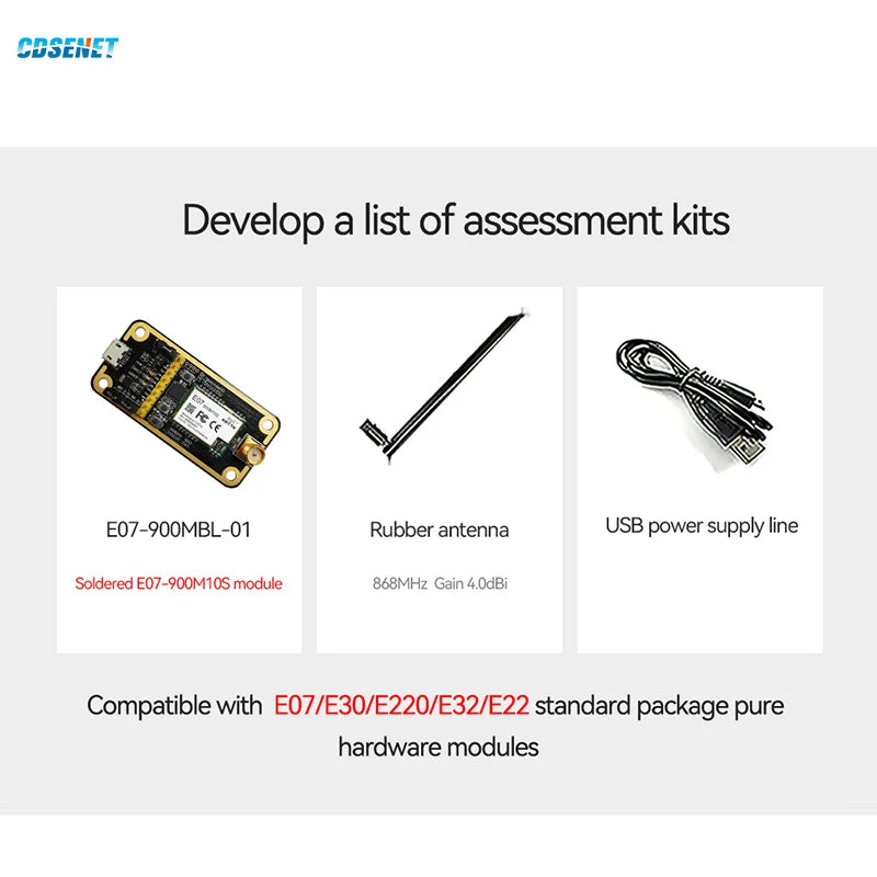 CDSENET E07-900MBL-01 New Generation Test Board E07-900M10S Development Evaluation Kit 850-931MHz CC1101 10dBm