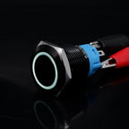 Black Latching Push Button Switch 16/19/22mm with Led Light Waterproof Illuminated  ON OFF Metal Momentary 5V 12V 220V Red Blue