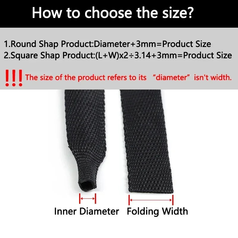 1~50m Braided Cable Sleeve Diameter 4~30mm PET Heat Shrink Tube Insulation Flam Retardant Shrinkable Wire Wrap Sheath Organizer