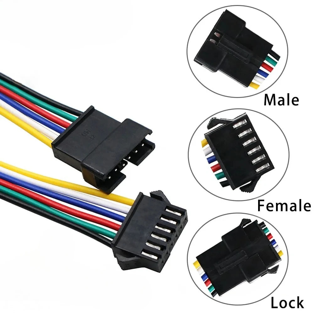 10pcs SM2.54  2/34/5/6Pin Male Female Plug Socket Wire Cable Connector LED Strip DC Power Cable Lenght 10/15/20/30cm 22AWG