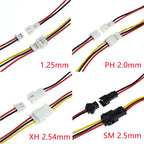 2/5/10Pairs JST 1.25 PH/SM2.5/XH 2.54 Pitch Male Female Wire Connector 2P 3P 4P 5P 6P JST Plug Jack Terminal Cable