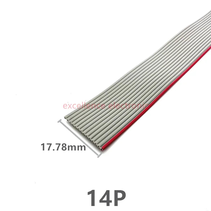 5Meter 6P/8/10/14/16/20/26/30/34/40/50/60 Pin 1.27mm Pitch Gray Flat Ribbon Cable 28 AWG Wire For 2.54mm FC IDC Connector